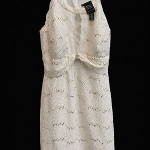 Night Way Collections Ivory Sequin And Lace Dress